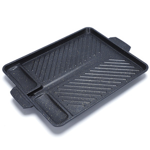 Grill électrique portable carré en alliage d'aluminium et pierre coréenne, plaque antiadhésive détachable, 40,5x28,6x5,9cm - Product Image 4