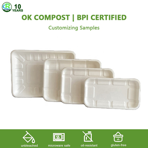 Servizio personalizzato bagassa di canna da zucchero piccolo <span class=keywords><strong>Mini</strong></span> piatto di canna da zucchero piatti da Buffet all'ingrosso - Product Image 5