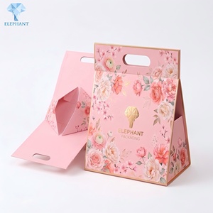 Caja de Regalo Rígida, Juego de Embalaje de Papel Premium, Cartón Artístico Recubierto, Floral Rosa en Relieve, Logotipo Personalizado, Ecológico, Fabricante - Product Image 1