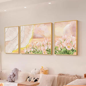 Peintures sur toile de <span class=keywords><strong>fleurs</strong></span> de luxe modernes, écologiques, imprimées en HD, <span class=keywords><strong>triptyque</strong></span> de paysages, <span class=keywords><strong>peinture</strong></span> murale pour la décoration du salon et de la chambre - Product Image 2