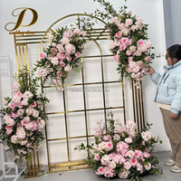Set Panel Bunga Buatan JINDA Handmade Pink Custom Real Touch Runner untuk Dekorasi Acara Pernikahan