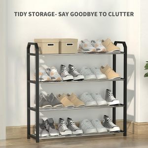 Étagère à chaussures en plastique économique belle armoire de rangement trapézoïdale multicouche anti-poussière dans le salon - Product Image 3