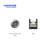M12 x-kode 8Pin jantan ke RJ45 kabel Ethernet Gigabit Flex tinggi opsional IP67 kamera industri kabel Congex 84901-2001