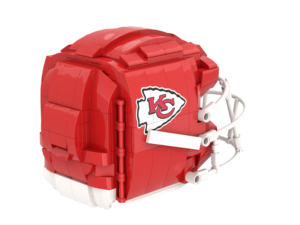 Casque de football en briques de construction DIY de la <span class=keywords><strong>série</strong></span> Rugby créative, modèle Kansas City Chiefs, ensemble de blocs de construction de casque de football 3D - Product Image 3