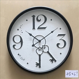 Horloge murale en métal au design industriel rustique moderne et simple, affichage à aiguilles, fonctionne à piles, épaisseur 30 mm - Product Image 1