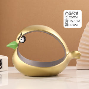 Groothandel Custom Hars Decor Ornament Decoratie Leuke Boze Vogel Vis Grote Mond Snoep Sleutel Container Opbergdoos - Product Image 5