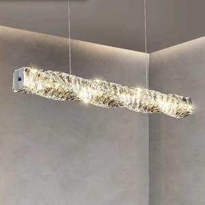 Éclairage Moderne Long Rectangle Suspendu Lumières Salle À Manger Lustres En Cristaux Led - Product Image 5