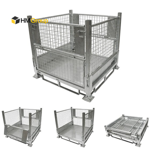 Zware Gegalvaniseerde Stalen Stapelbare Opvouwbare Metalen Industriële Elektrische Afvalkooien - Product Image 4