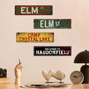 Bienvenido a Haddonfield, Placa Metálica Decorativa con Temática de Películas de Terror, Letrero de Pared para el Hogar, Bar, Cueva del Hombre, Decoración para Entusiastas del Horror - Product Image 3