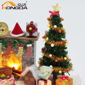 Kit de maison miniature de Noël Hongda Style <span class=keywords><strong>S2133</strong></span> Maison miniature colorée de Noël à faire soi-même avec lumière - Product Image 5