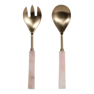 Set di utensili da portata in quarzo e metallo con manico lungo per ristorazione, servizio da tavola contemporaneo, accessori da cucina - Product Image 1