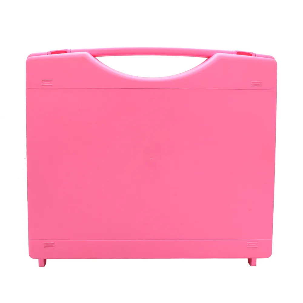 Caixa plástica rosa da ferramenta do armazenamento para cosméticos, ferramentas, microplaquetas, pôquer 400*350*95mm