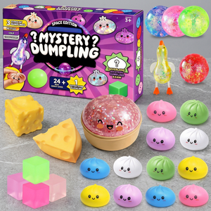 Calendrier de l'Avent 2026 PU Mystery Box – 24 Pièces de Jouets Sensoriels Anti-Stress Doux et Moelleux en Forme de Dumplings Bao Bun pour Adultes - Product Image 1