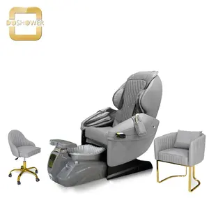 Full body air bag massage spa chair for jet whirlpool pedicure supplier of pedicure glass basin with LED light