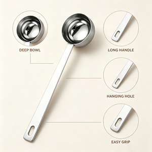 304 Stainless Steel Mirror Dishwasher Safe Long Handle Measuring Spoon Milk Powder/Fruit Powder Scoop Kitchen Baking Tool - Product Image 3