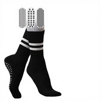 Chaussettes de yoga et de pilates à rayures personnalisées pour femmes, antidérapantes, à séchage rapide, en mélange de coton, pour barre, ballet, danse
