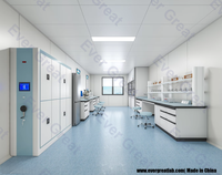 Mobilier de laboratoire : Table centrale, Table îlot de laboratoire, Banc mural pour hôpitaux, chimie, physique, biotechnologie avec support à réactifs