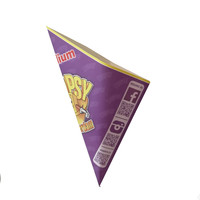 Boîte à cornets de frites gaufrées jetables en papier, résistante à l'huile, avec motifs personnalisés