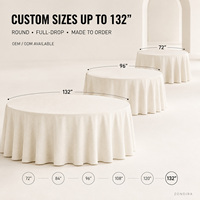 Nappe ronde tissée ZONDIRA en polyester filé MJS 240 g/m², durable, pour usage commercial, hôtels, restaurants, mariages, taille personnalisée 132 pouces