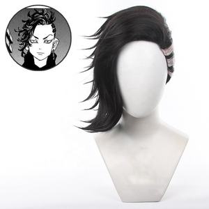 วิกผมคอสเพลย์ Tokyo revengers 40cm ยาวปานกลางสีดำผสม kokonoi <span class=keywords><strong>Hajime</strong></span> วิกผมสังเคราะห์อะนิเมะทนความร้อน - Product Image 1