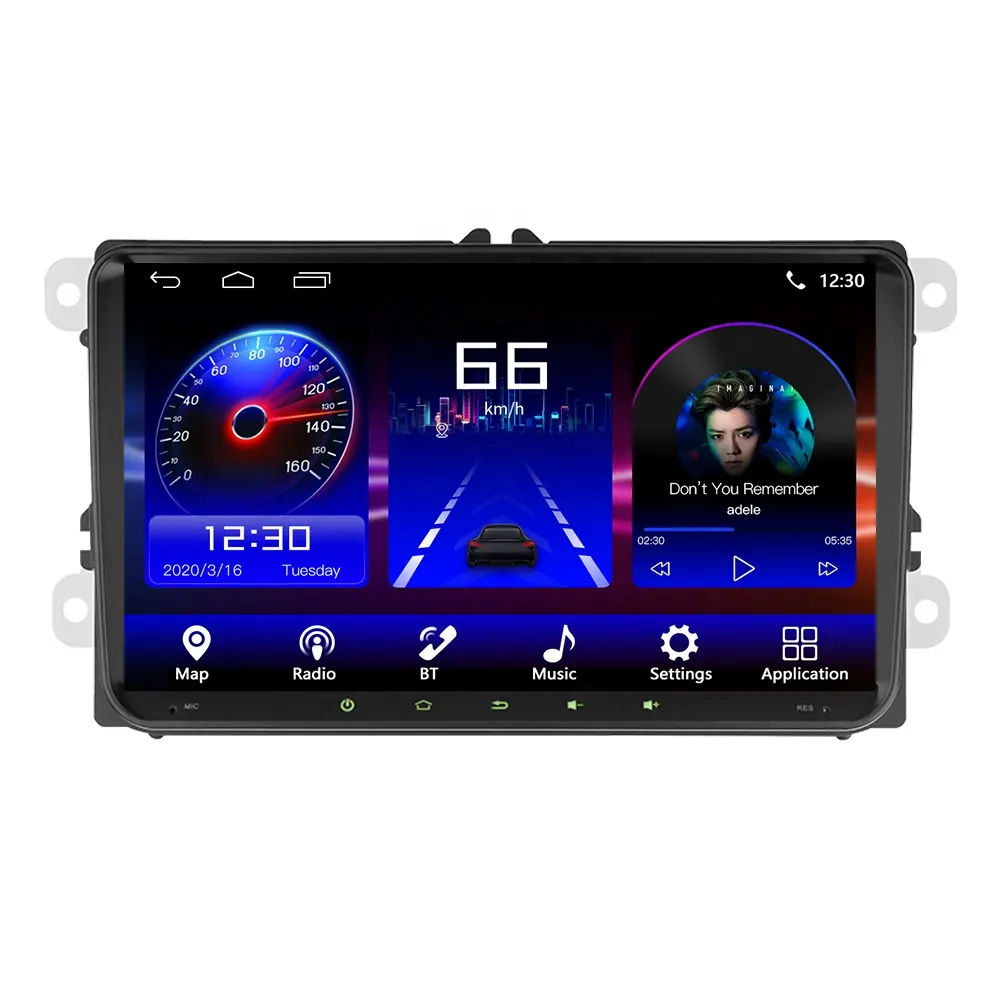 Evrensel araba aksesuarları araç dvd oynatıcı oynatıcı vw polo Android 9 "inç araba GPS video akıllı medya oynatıcısı VW için