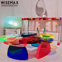 WISEMAX FURNITURE Nouvelle table basse d'appoint en acrylique, design simple et moderne, pour salon, hôtel, maison, villa