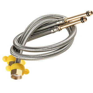 Tuyau flexible tressé en acier inoxydable, diamètre intérieur de 1/2 pouces, pour robinet de lave-vaisselle, tuyaux de raccordement d'eau chaude et froide - Product Image 1