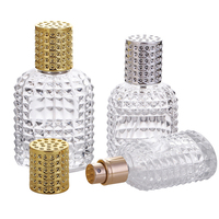 Flacon de parfum en verre transparent rechargeable de luxe personnalisé avec logo, 30 ml, 50 ml, 100 ml, flacons de parfum ronds avec emballage en boîte