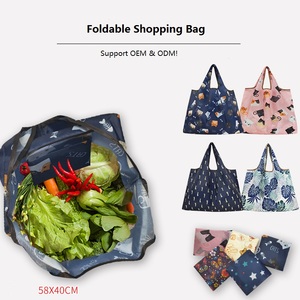 Custom Eco Friendly Nylon <b>Foldable</b> Grocery Shopping <b>Bag</b> Recycled Polyester With Logos - Product Image 4