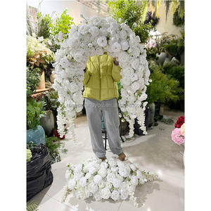 Arreglo Floral Personalizado de Rosas Blancas Artificiales para Cabina Telefónica, Arco de Flores para <span class=keywords><strong>Libro</strong></span> de Visitas de Boda - Product Image 1