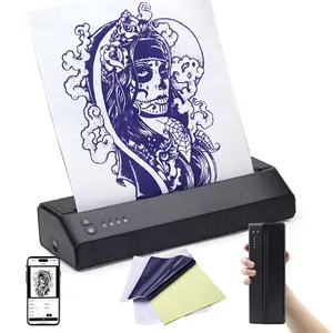 Hình Xăm Stencil đánh dấu máy in màu xanh răng USB xách tay nhiệt Tattoo máy in máy