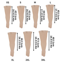 Bas anti-embolie DVT à compression modérée 13-18 mmHg, respirants, en nylon et élasthanne, unisexe, à bout ouvert, hauteur cuisse