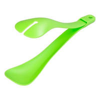 Set Peralatan Penyajian Salad: Penjepit dan Sendok Salad Plastik 2-in-1