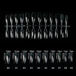 Ongles artificiels en acrylique transparents en forme de goutte d'eau, base de vernis, pour manucure en salon, extension d'ongles à presser, kit d'outils de démonstration et d'entraînement - Product Image 3