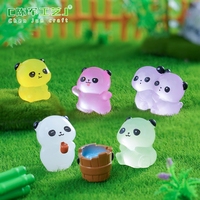 Panda lumineux créatif et mignon pour aménagement paysager, accessoires décoratifs DIY pour jardin Mengli, mini ornements de bureau