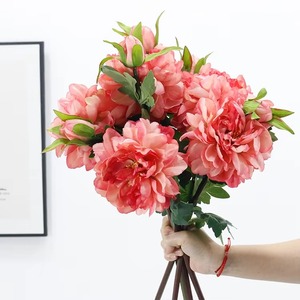 Prix de gros : Pivoines artificielles en soie blanches et roses à 2 têtes, fleurs décoratives pour mariages et maisons, pour Noël et les remises de diplômes - Product Image 2