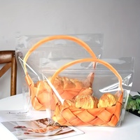 Sac d'emballage en plastique transparent à fermeture éclair pour croissants, toasts et scones, résistant à l'humidité, avec soufflet latéral, pour la vente en gros