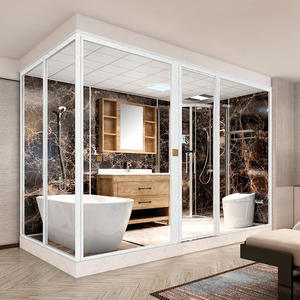 Kamar mandi prefabrikasi mewah siap dibuat Unit kamar mandi lengkap kamar mandi terintegrasi dengan bak mandi - Product Image 2