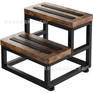 Taburete de madera y hierro Qx9.8, banco duradero multiusos para cambiar zapatos, para niños, adultos y personas mayores - Product Image 1