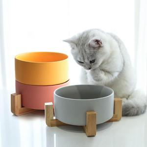 Lihong bol à eau en céramique pour chien, Double/simple, à alimentation lente pour chien et chat, bol en céramique avec support en métal pour chien et chat, vente en gros - Product Image 6