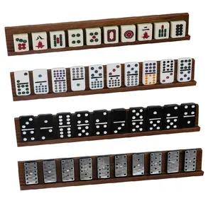 Domino Set doppio 6 o 9 o 12 Domino Set doppio 6ouble 15 piedino e Mahjong Set di 4 mattonelle Domino in legno