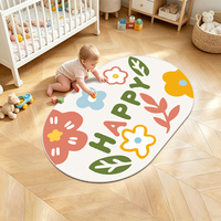 Tapis pour enfants luxueux, moelleux et doux, antidérapant, à motif floral, imprimé sur mesure, tapis d'appoint pour enfants, tapis en fausse laine pour chambre d'enfant