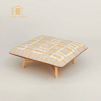 Pouf ottoman carré moderne en tissu velours, fait main avec éponge haute densité pour chambre, hôtel ou villa - Vente en gros