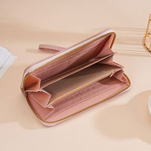 Pochette longue personnalisée pour femme avec logo, en cuir PU, pour téléphone portable, portefeuille avec fermeture éclair, livraison directe - Product Image 4