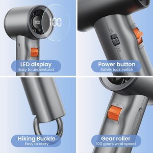 High Speed Portable Stepless Rechargeable USB Mini <b>Handheld</b> <b>Fan</b> Custom Logo Electric Battery 5 Blades Outdoor Plastic English - Product Image 3