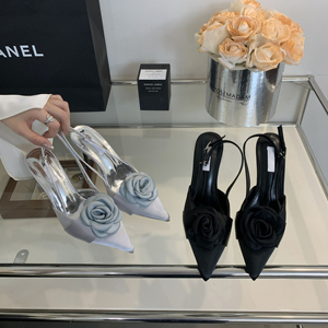 Zapatos de tacón alto de verano con punta fina y diseño floral para mujer, ideales para fiestas. - Product Image 1