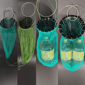 Sac de pêche pliable en filet de polyéthylène, filets de capture pour poissons, crabes, crevettes, plongée, ramassage de coquillages, design pliable - Product Image 1