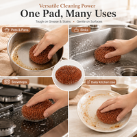 Estropajo de Cocina de Alambre de Acero Recubierto de Cobre con Múltiples Opciones de Peso, Estropajo Resistente para Ollas y Sartenes, Eliminador de Manchas Difíciles