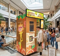 Distributeur automatique de jus d'orange pressé à froid haute capacité NAUGHTY DOG, écran tactile 21,6 pouces, nettoyage automatique, paiement multi-mode, acier galvanisé