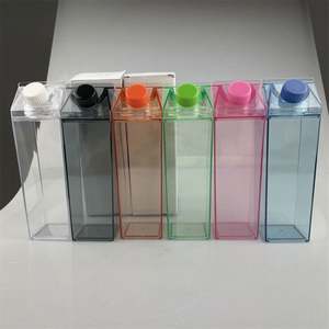 Reusable Coffee Juice Cup Plastic Square Milk Juice <b>Water</b> <b>Bottle</b> 500Ml - Product Image 2